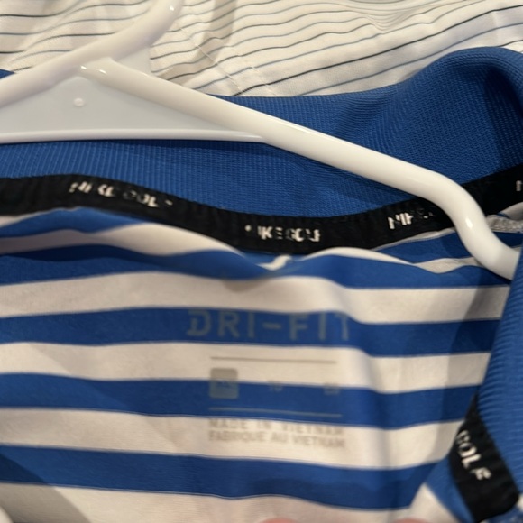 Nike Blue Striped Polo Shirt - Picture 3 of 3